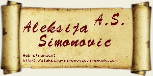 Aleksija Simonović vizit kartica